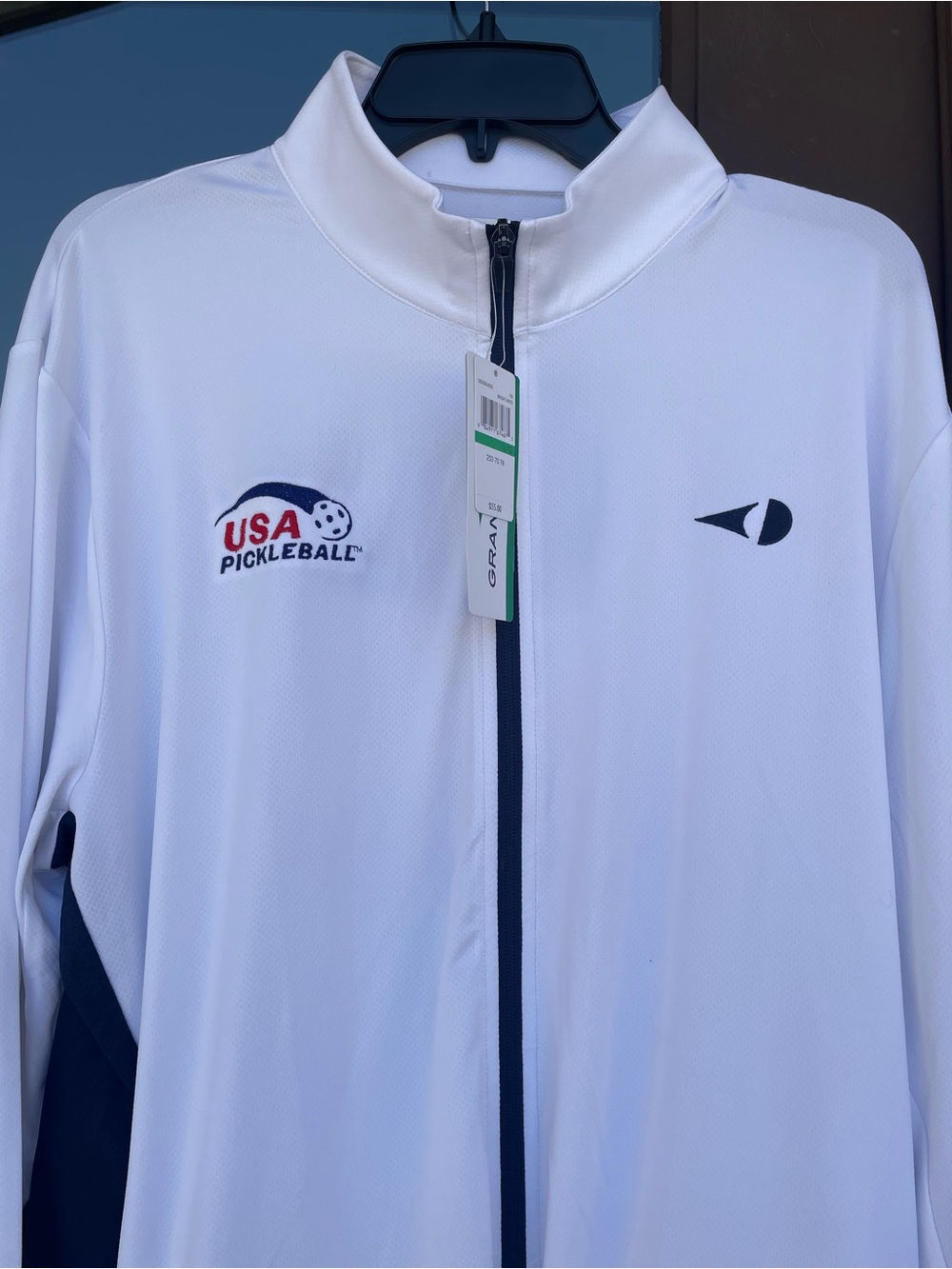 Grand Slam White "USA Pickleball" Full-Zip Performance Jacket L